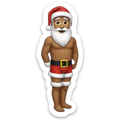 Naked santa sticker