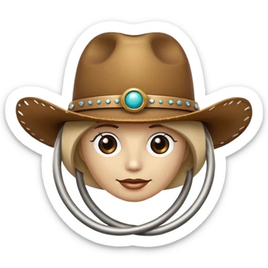 Planet Saturn wearing cowgirl hat sticker
