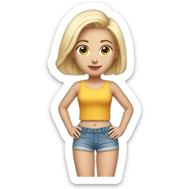 white blonde girl with short shorts sticker