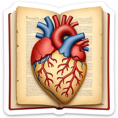 anatomy book with a flourish heart sticker