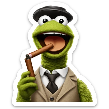 Animal the muppet smoking a cigar sticker