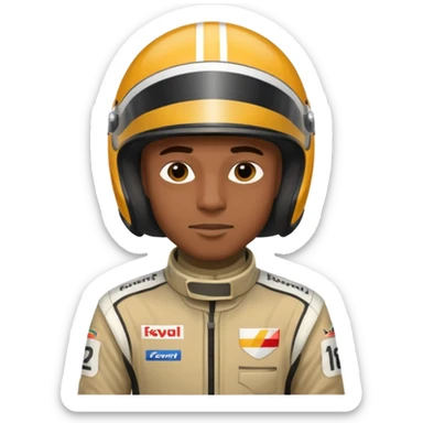 Formula racer black man sticker