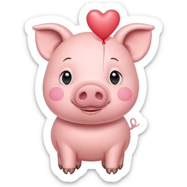 Pig in love sticker
