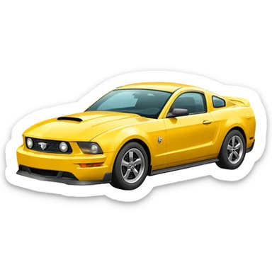 Create a mustang 309emoji in yellow colour  sticker