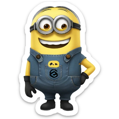 Minion character smiling sticker