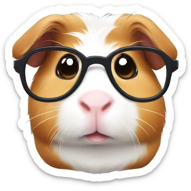 Guinea pig wearing glasses sticker