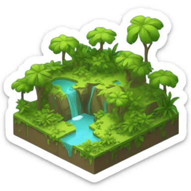 isometric-land-jungle-flat sticker
