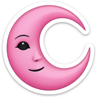 emo black moon with a pink outline sticker