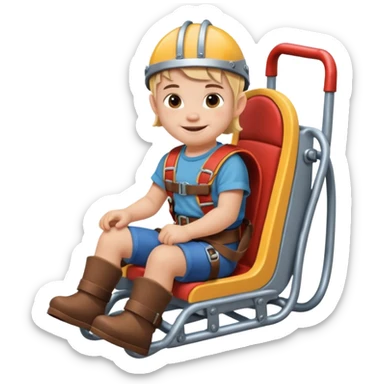 Icone un viking enfant qui sourie et qui est dans un roller coaster  sticker