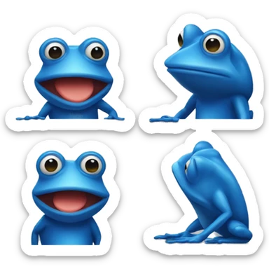 blue frog dressed as a graphic designer sticker