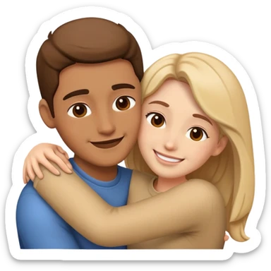 Two persons make a hug  sticker