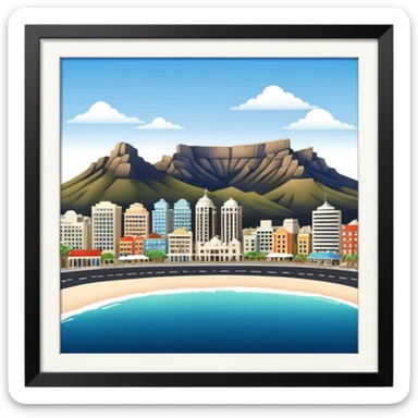 Cape Town cityscape with Table Mountain sticker