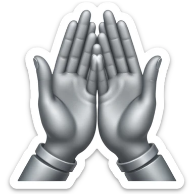praying metallic hands, no gold sticker