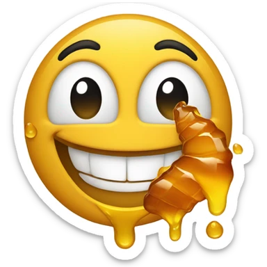 Smiling face with honey coming out of mouth sticker