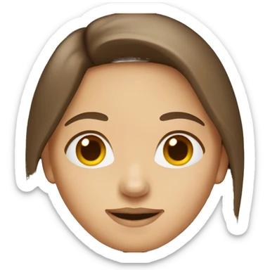 Woman with brown hair and middle part sticker
