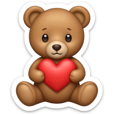 Teddy with heart sticker