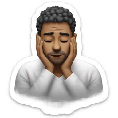 a stressed guy with lots od overthinking  sticker