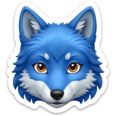 A female feminine blue wolf  sticker