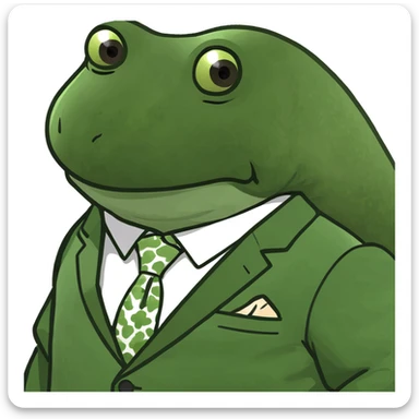 bufo in a japanese suit sticker