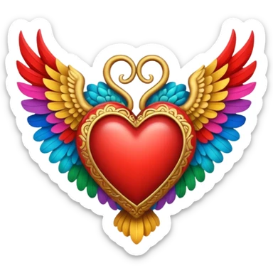 Mexican heart with wings a details sticker