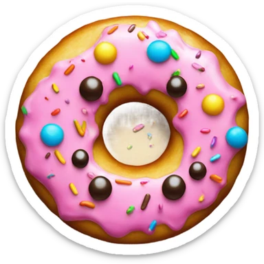 Smiling donut sticker