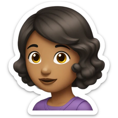 Una niña abrazando a un niño con cabello negro  sticker