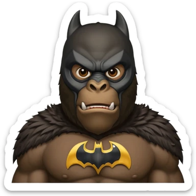 king kong with a batman mask sticker