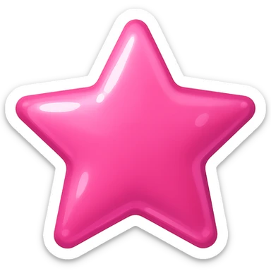 pink star emoji, shiny and cheerful sticker