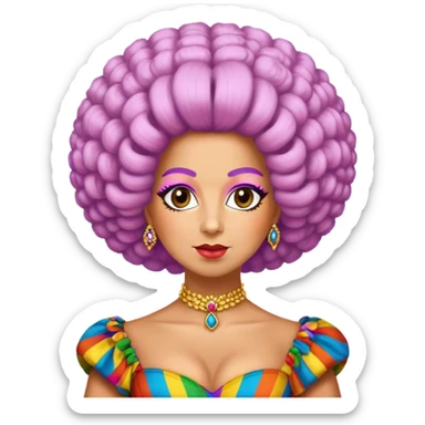 queen charlotte bridgerton with crazy wig afro american sticker