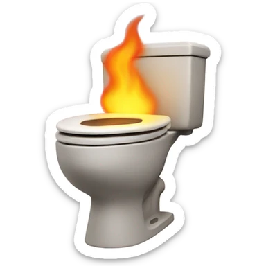 Toilet on fire sticker