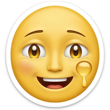 make an emoji of a yellow face sobbing and then an overlap of the same face on top of that smiling sticker