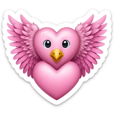 Pink heart with wings sticker