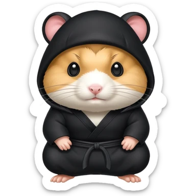 ninja hamster with black fur sticker