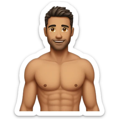 shirtless guy sticker