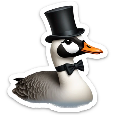 canadian goose with a top hat and monocle  sticker