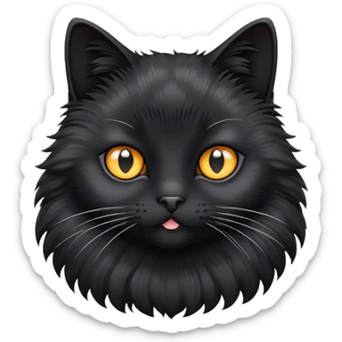 Black cat with white dots  sticker