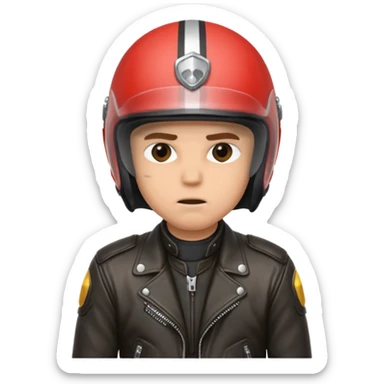 a motorcyclist lying on the ground who has just fallen sticker