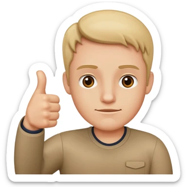 Worry with thumbs up sticker