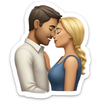 man and a woman kissing sticker