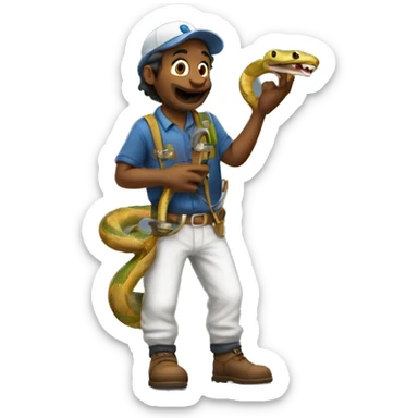 Snake charmer plumber sticker