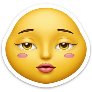Yellow emoji with it’s eyes closed with big lips sticker