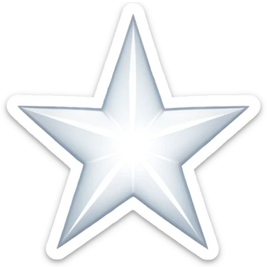 a shining pure white star with white sparkles around sticker