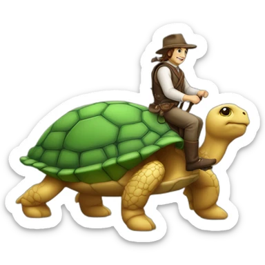 Tortue sur un cheval en tuti sticker