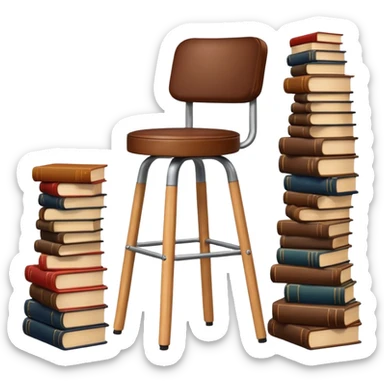 Bar stool with books sticker