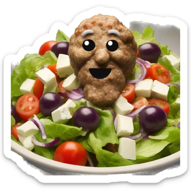 greek meatball salad NO face sticker