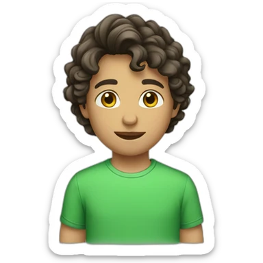 Boy-brunnette-wavy-green-shirt sticker