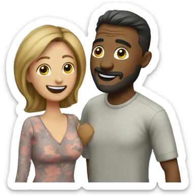 Man & wife having fun outdoors sticker