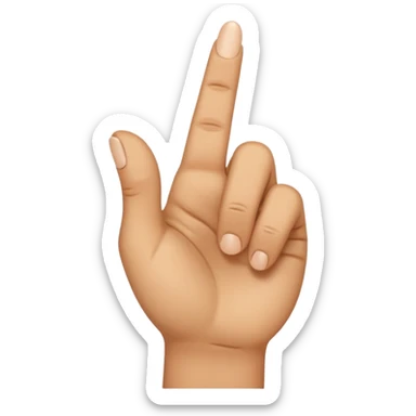 Open hand with the middle finger pointing downwards sticker