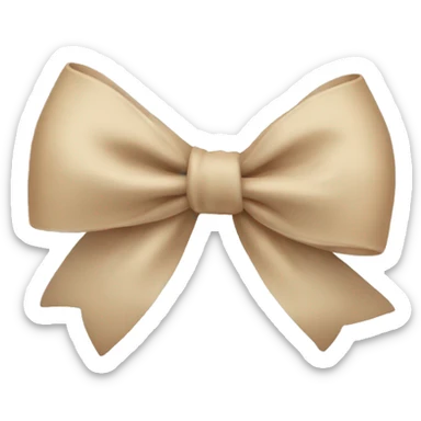 Beige bow   sticker