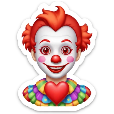 cute clown with heart eyes sticker
